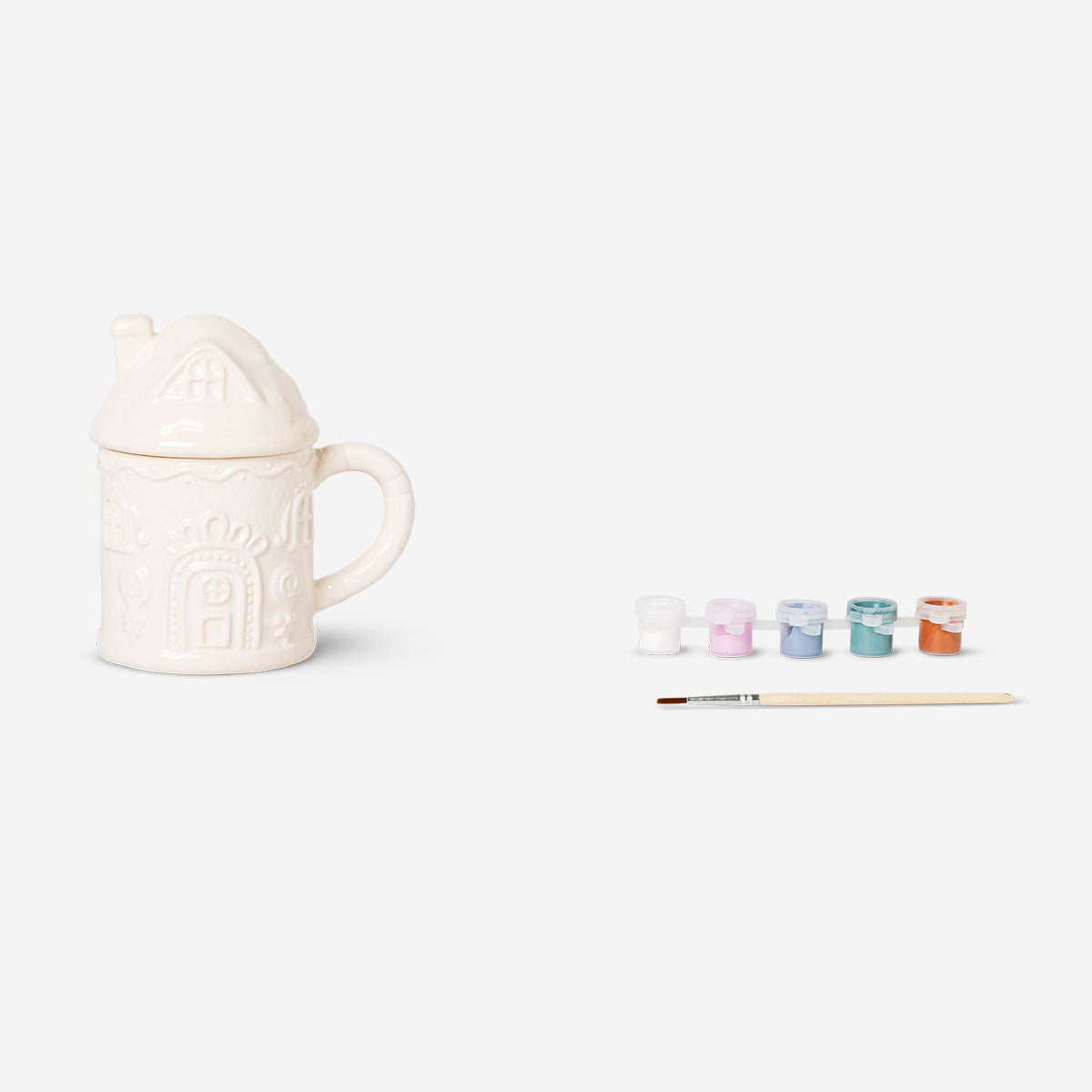 DIY house mug by Flying Tiger Copenhagen, 300 ml ceramic mug featuring a creative house design for hobby and home use.