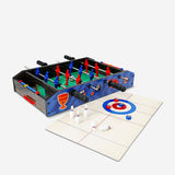 Flying Tiger Copenhagen 5-in-1 table game with multiple classic game options on a colorful wooden surface.
