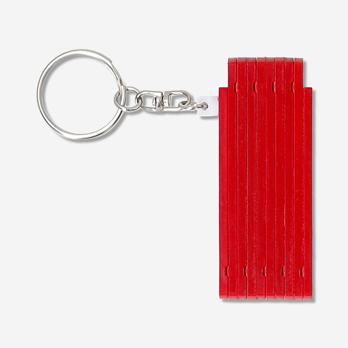 Flying Tiger Copenhagen folding ruler key ring, compact gadget with a retractable measuring tape and keyring attachment.