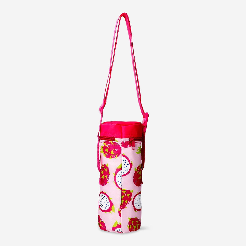 Cylindrical cooler bag with vibrant dragonfruit print, 9x30 cm, from Flying Tiger Copenhagen, suitable for keeping beverages cool.