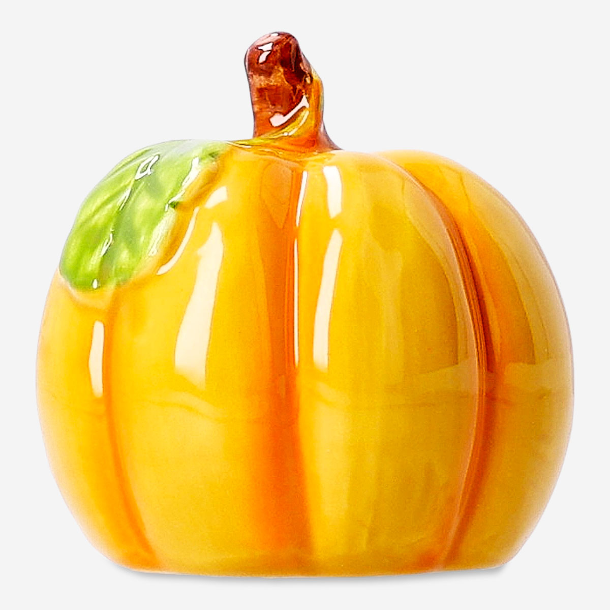 Decorative 8 cm pumpkin from Flying Tiger Copenhagen, ideal for home décor, featuring a textured orange surface.