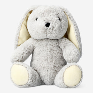 Grey plush bunny toy by Flying Tiger Copenhagen, soft and cuddly with detailed features and floppy ears.
