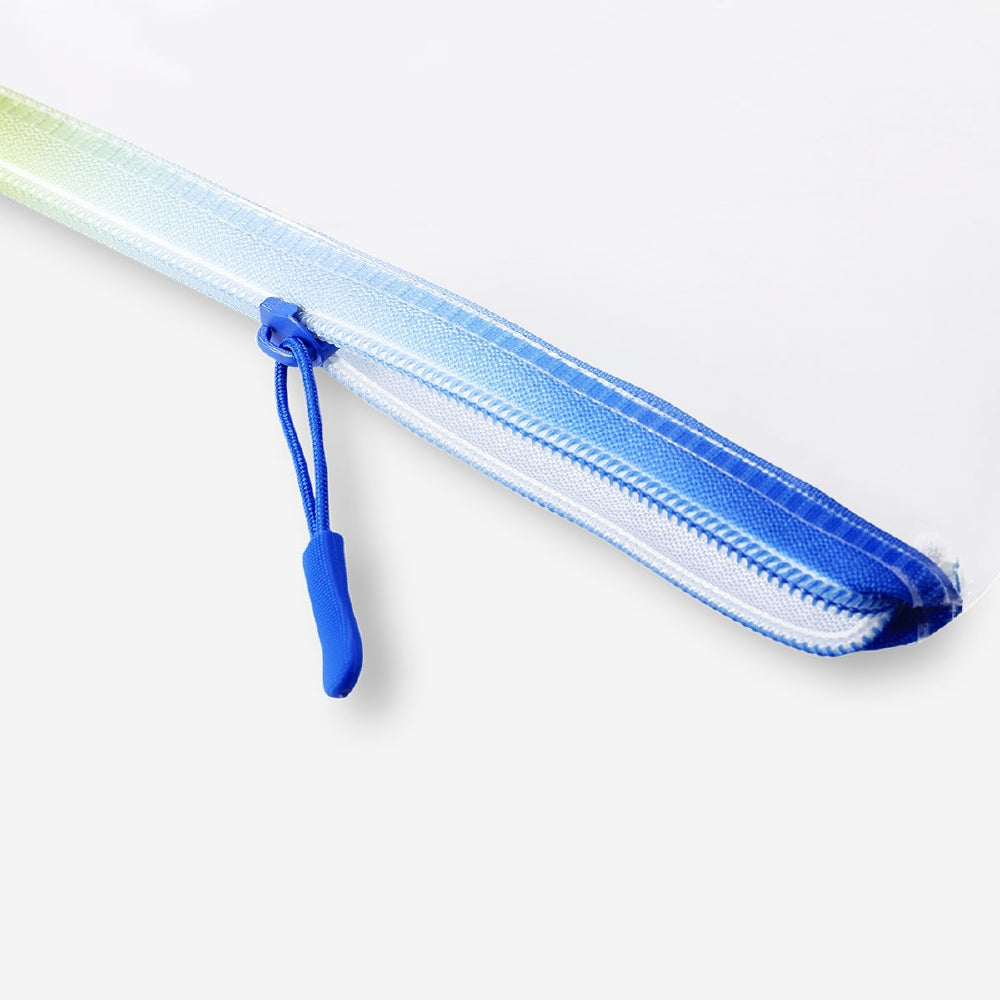 Office pencil case with a colorful gradient zipper, featuring a sleek fabric design from Flying Tiger Copenhagen.