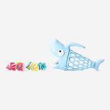 Flying Tiger Copenhagen hungry shark toy with colorful fish, featuring a playful shark design and vibrant ocean-themed details.