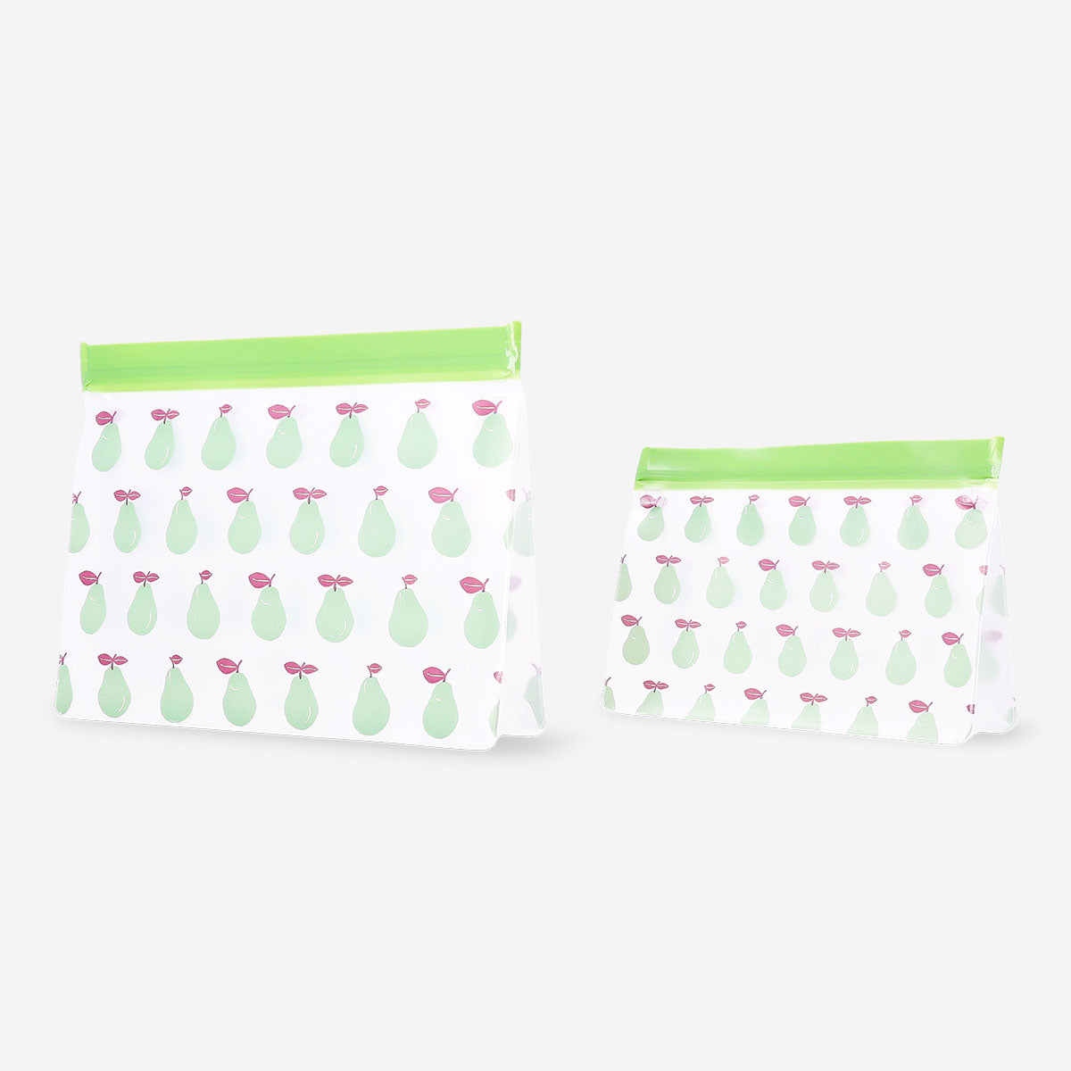 Reusable kitchen grip seal bags with green pears design, set of 2 by Flying Tiger Copenhagen, perfect for food storage.