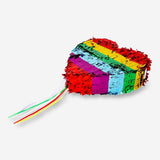 Colorful rainbow heart piñata, 35 cm, for party celebrations, by Flying Tiger Copenhagen. Bright, festive decoration.