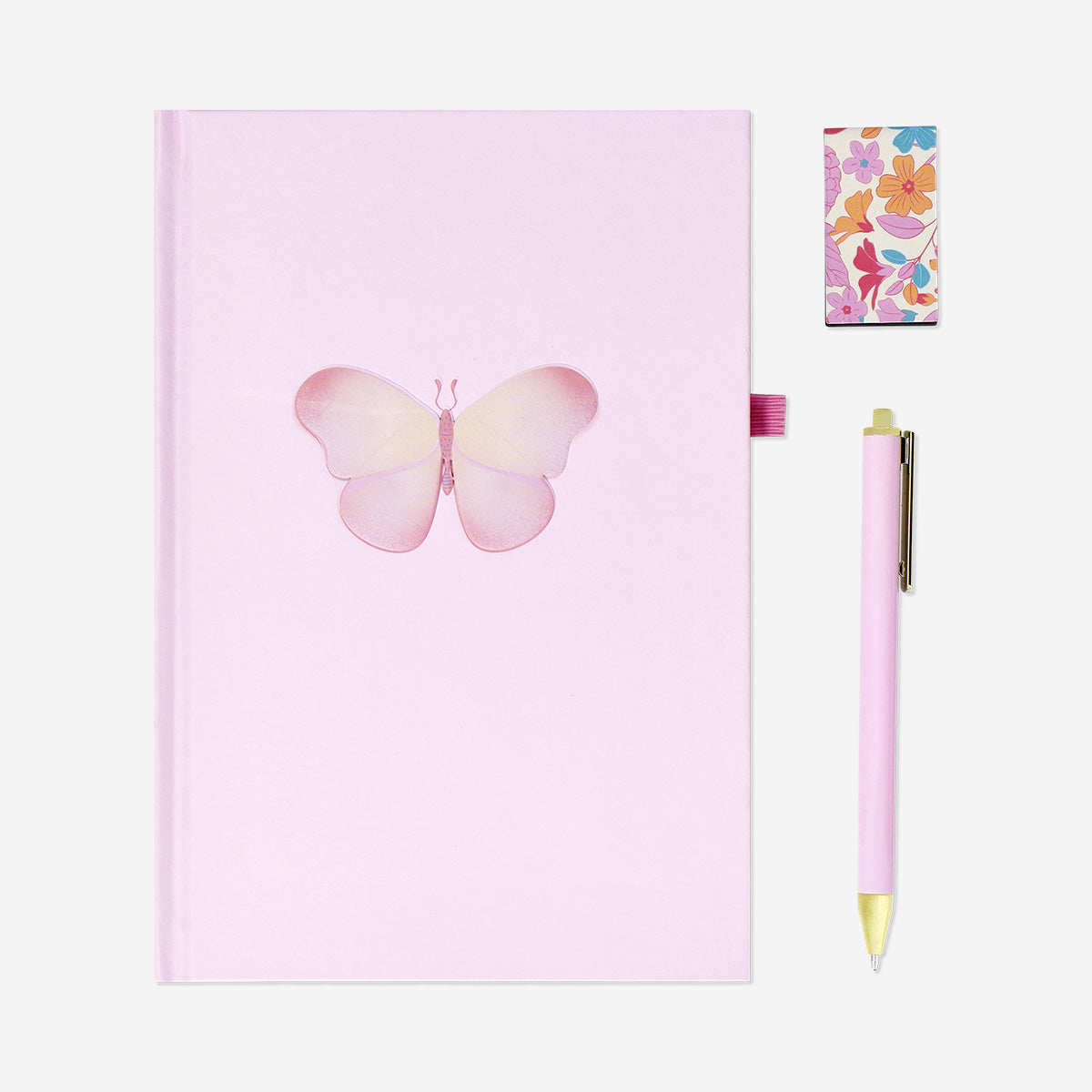 A5 butterfly bullet planner med penna och magnetiskt bokmärke