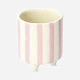 Flowerpot with pink stripes - 9 cm