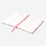 Red floral gratitude journal from Flying Tiger Copenhagen, elegant office stationery with floral cover design.