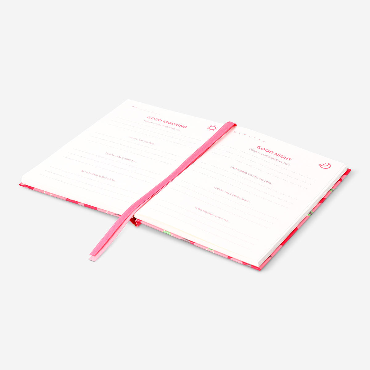 Red floral gratitude journal from Flying Tiger Copenhagen, elegant office stationery with floral cover design.