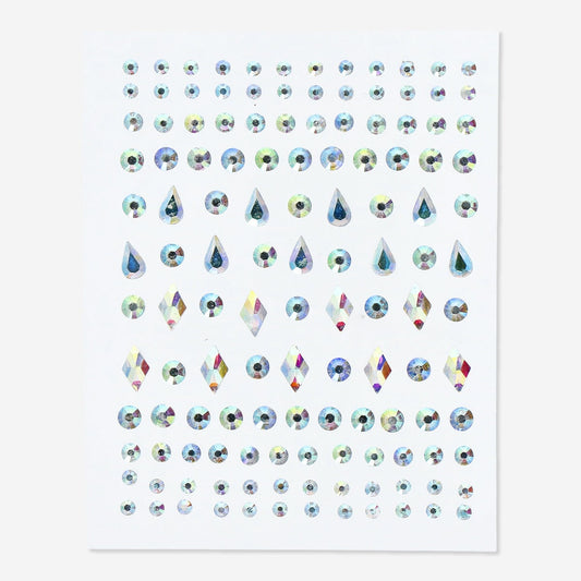 Zelfklevende gezichtsjuwelen in meerdere kleuren - 100 stuks