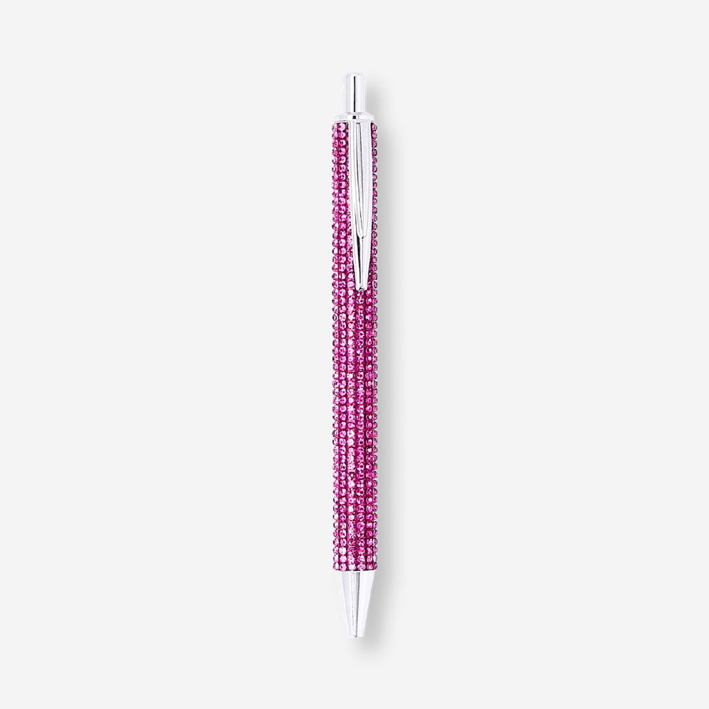 Pink bedazzled ballpoint pen from Flying Tiger Copenhagen, featuring a RuPaul's Drag Race collaboration, for stylish office use.