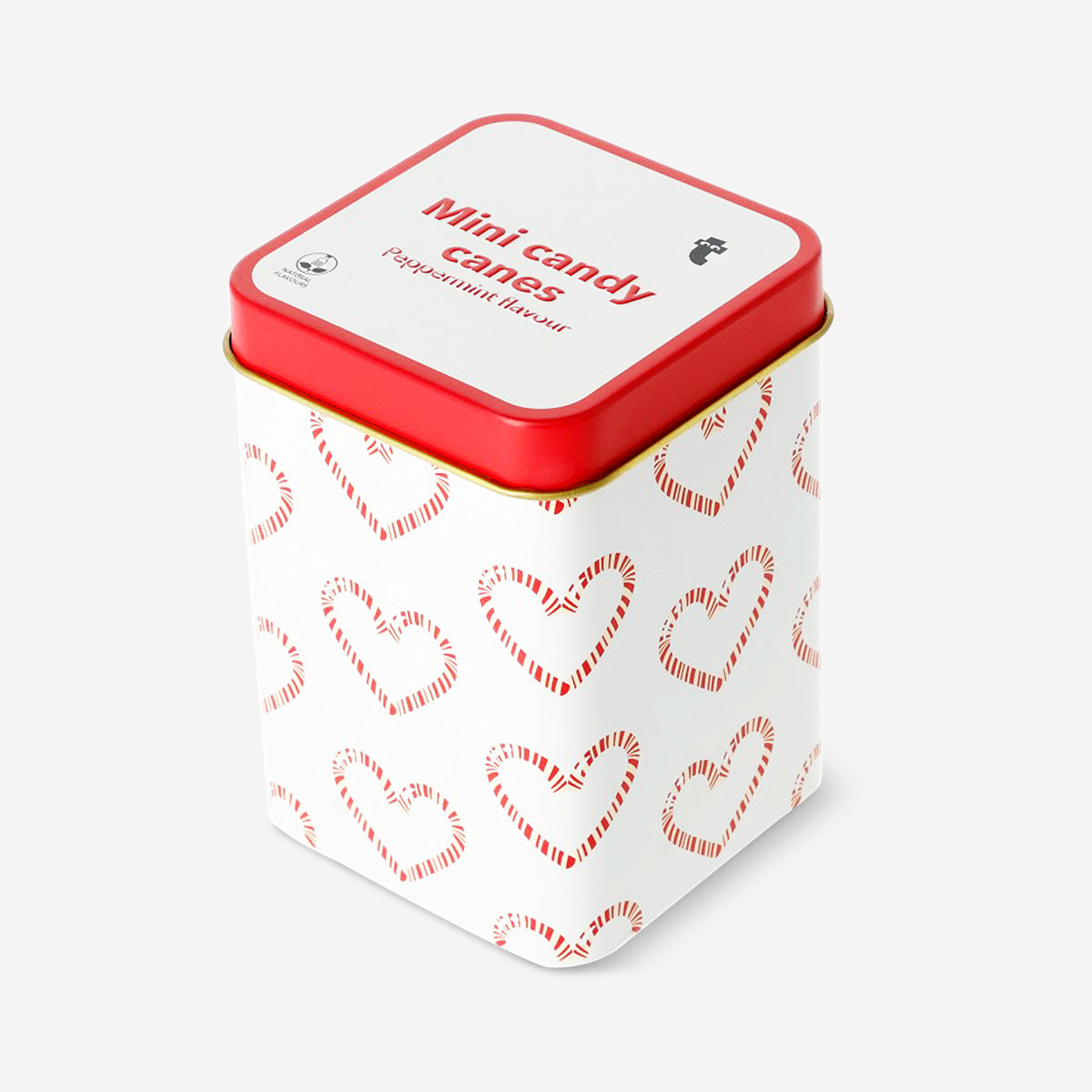 Mini peppermint candy canes from Flying Tiger Copenhagen, featuring red and white striped peppermint-flavored hard candies.