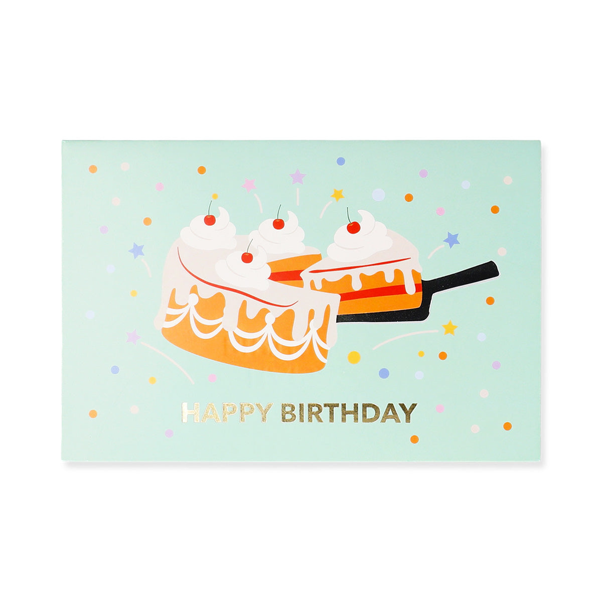 Flying Tiger Copenhagen birthday card with a colorful pop-up slice of cake for celebrating special occasions.