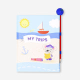 Colorful Flying Tiger Copenhagen travel journal for kids with playful designs, ideal for recording adventures and travel memories.