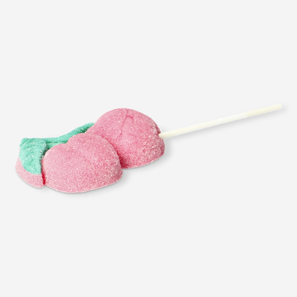 Cherry-flavored marshmallow on a stick from Flying Tiger Copenhagen, soft, sweet treat perfect for snacking or dessert.