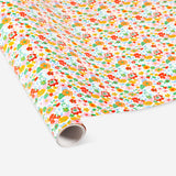 Colorful flower-themed 400 cm office wrapping paper by Flying Tiger Copenhagen, featuring vibrant floral designs.