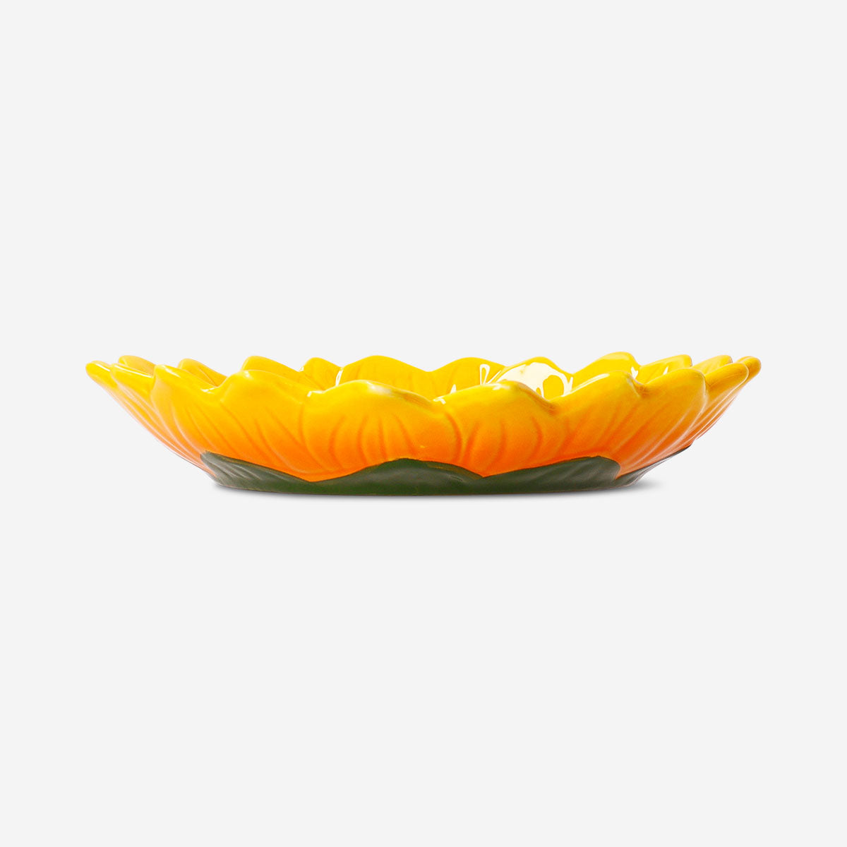20 cm ceramic plate with embossed sunflower design, from Flying Tiger Copenhagen kitchenware collection.