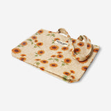 Sunflower print textile tote bag by Flying Tiger Copenhagen with sturdy handles and spacious interior for everyday use.