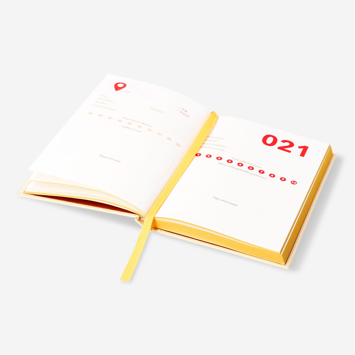 A6 travel journal by Flying Tiger Copenhagen featuring a compact office-style design with a textured cover and lined pages.