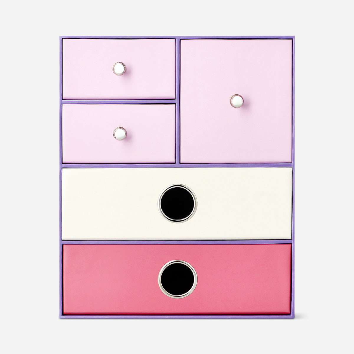 Purple desk tidy with drawers