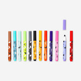 Set of 12 Halloween-themed office markers by Flying Tiger Copenhagen with orange and black ink for festive writing and drawing.