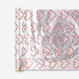 Aluminum foil with sugar cane heart pattern, 300 cm length, ideal for kitchen use, by Flying Tiger Copenhagen.
