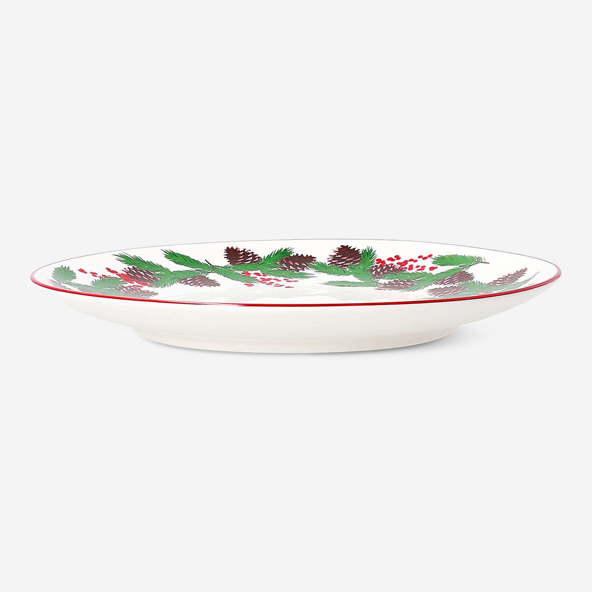 Round 26cm plate with festive Christmas print, kitchenware from Flying Tiger Copenhagen, featuring holiday-themed design.