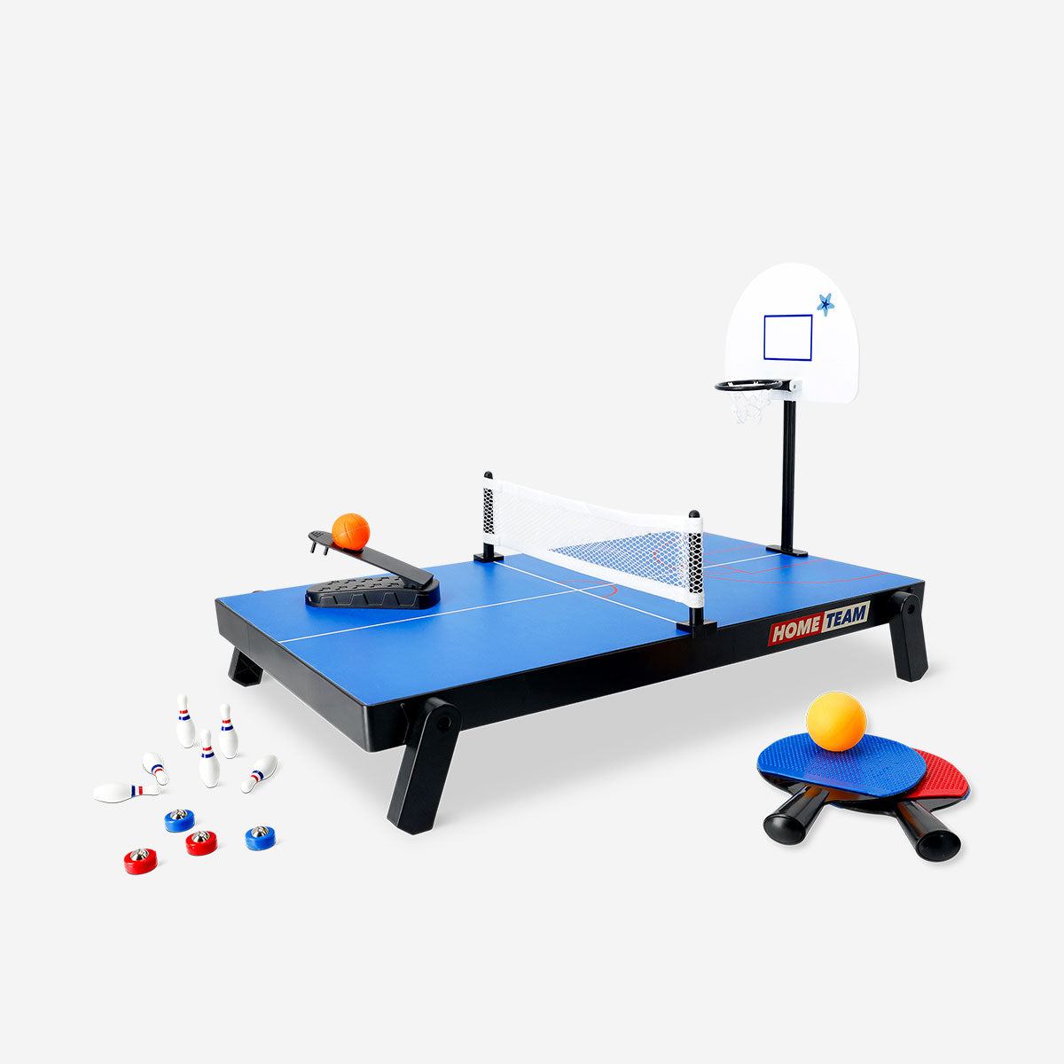 Flying Tiger Copenhagen 4-in-1 arcade game table featuring multiple classic game options for indoor entertainment.