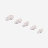 Silver glitter press-on nails from Flying Tiger Copenhagen, showcasing shiny, decorative nail tips for easy at-home manicures.