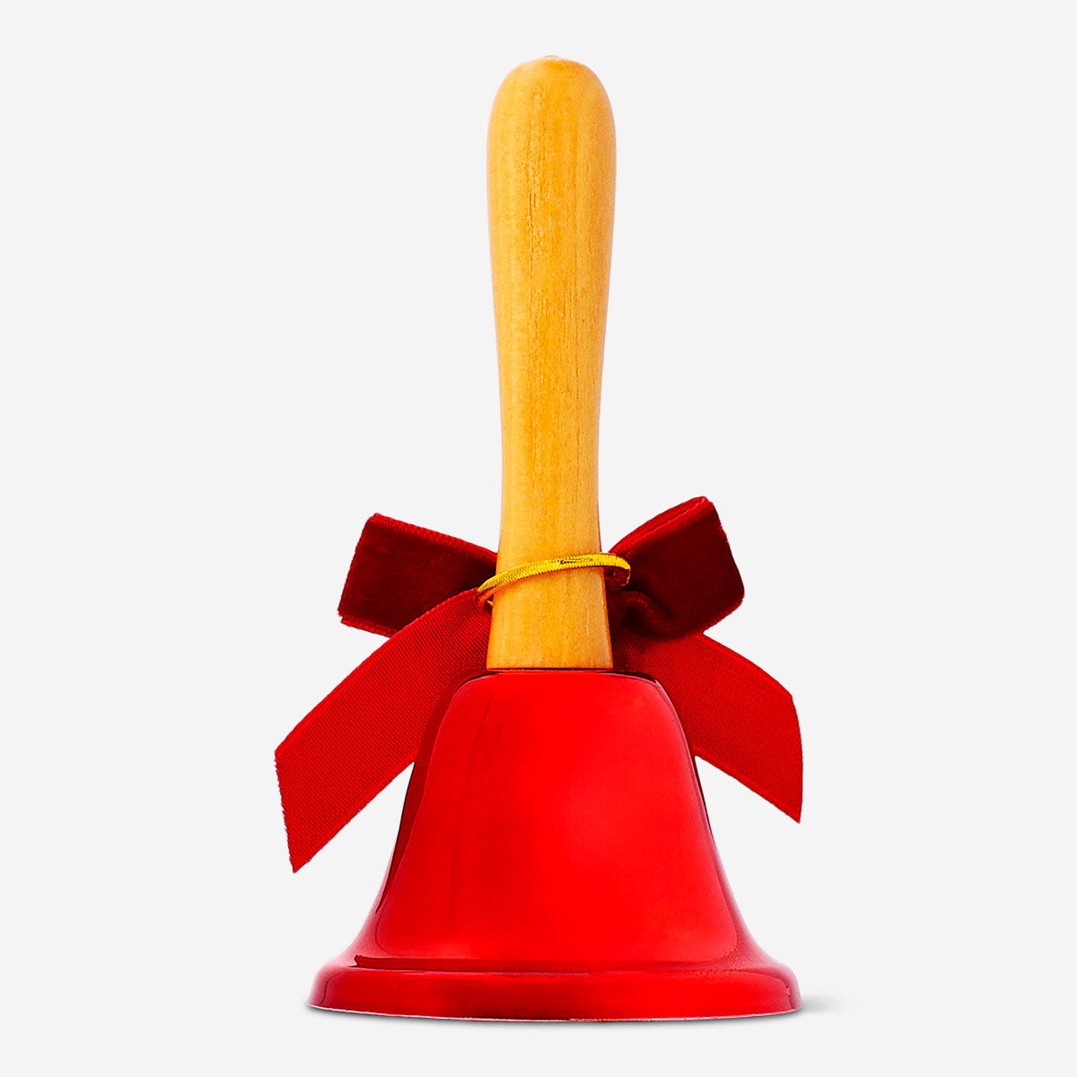 Red handbell with velvet bow - 12 cm