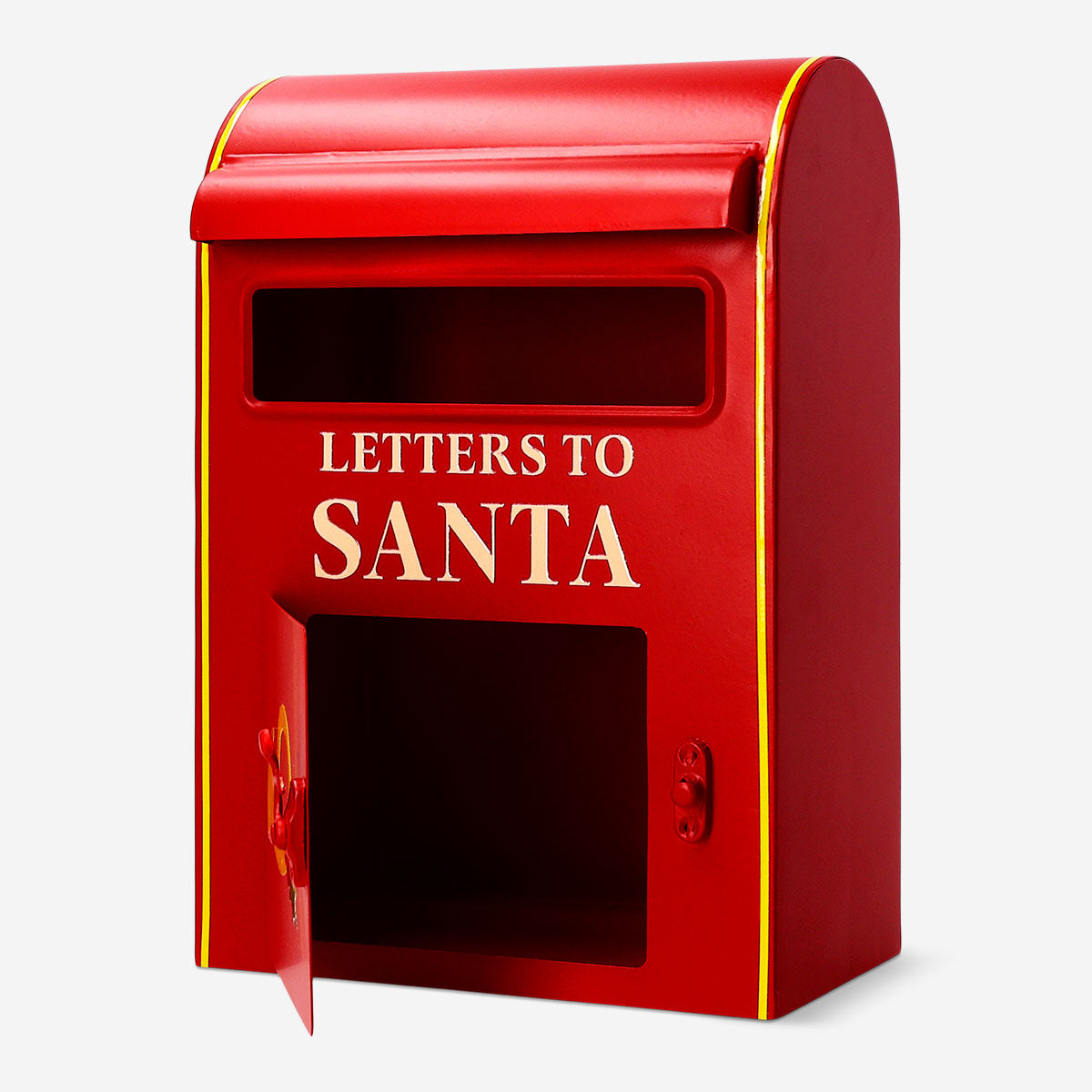 Decorative red metal letter box for home use, measuring 15x22 cm, from Flying Tiger Copenhagen.