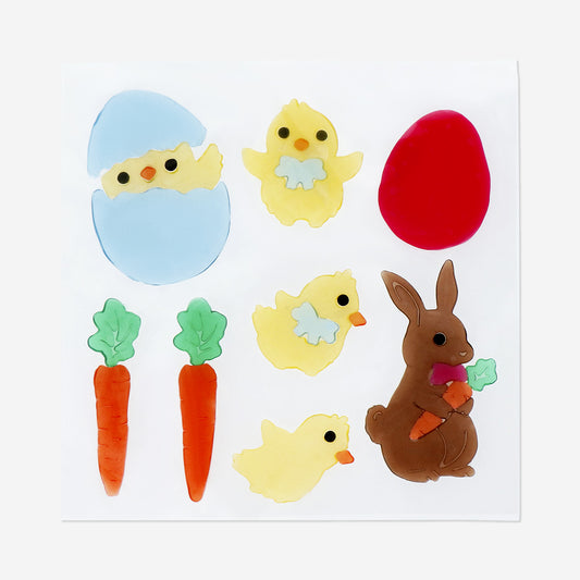 Easter window gel decorations - 6 pcs