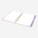 Floral study planner by Flying Tiger Copenhagen featuring colorful floral cover and organized pages for effective study planning.
