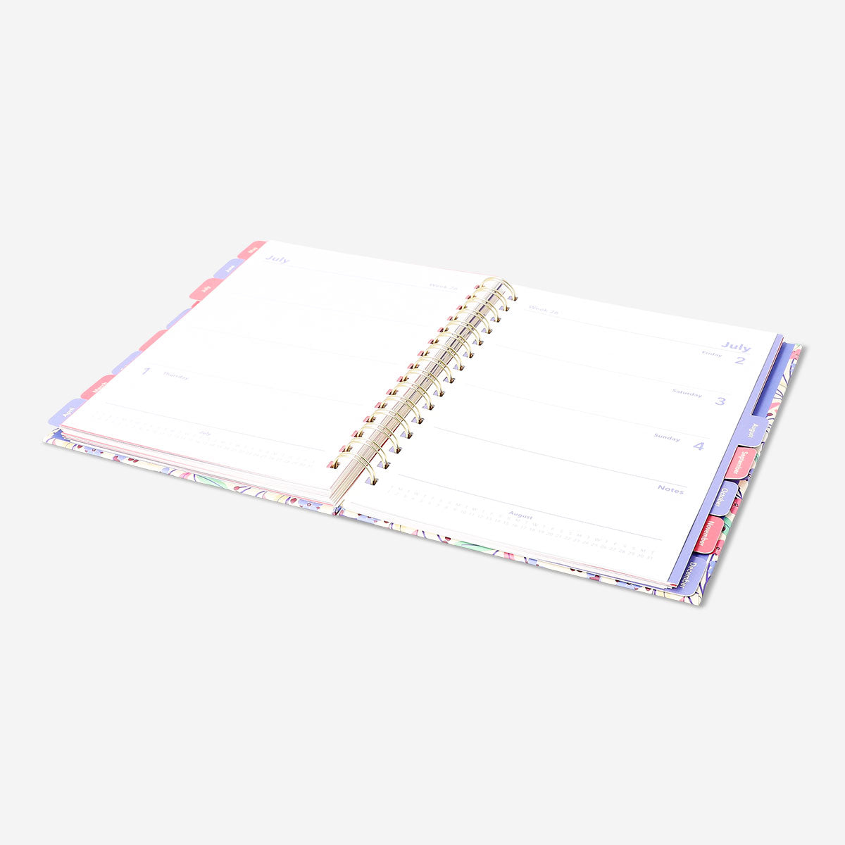 Floral study planner by Flying Tiger Copenhagen featuring colorful floral cover and organized pages for effective study planning.