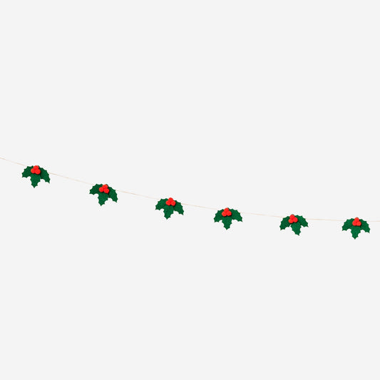 Felt holly garland - 300 cm