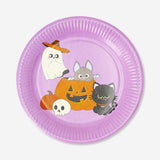 Set of 8 Halloween print paper plates for parties by Flying Tiger Copenhagen, featuring spooky seasonal designs.