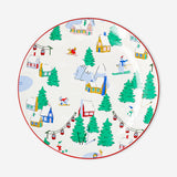 Kitchen plate with ski village print, 26 cm, from Flying Tiger Copenhagen, featuring a scenic winter mountain village design.