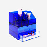 Blue Flying Tiger Copenhagen cosmetic organiser with drawer, measuring 18x13x17 cm, ideal for personal care storage.