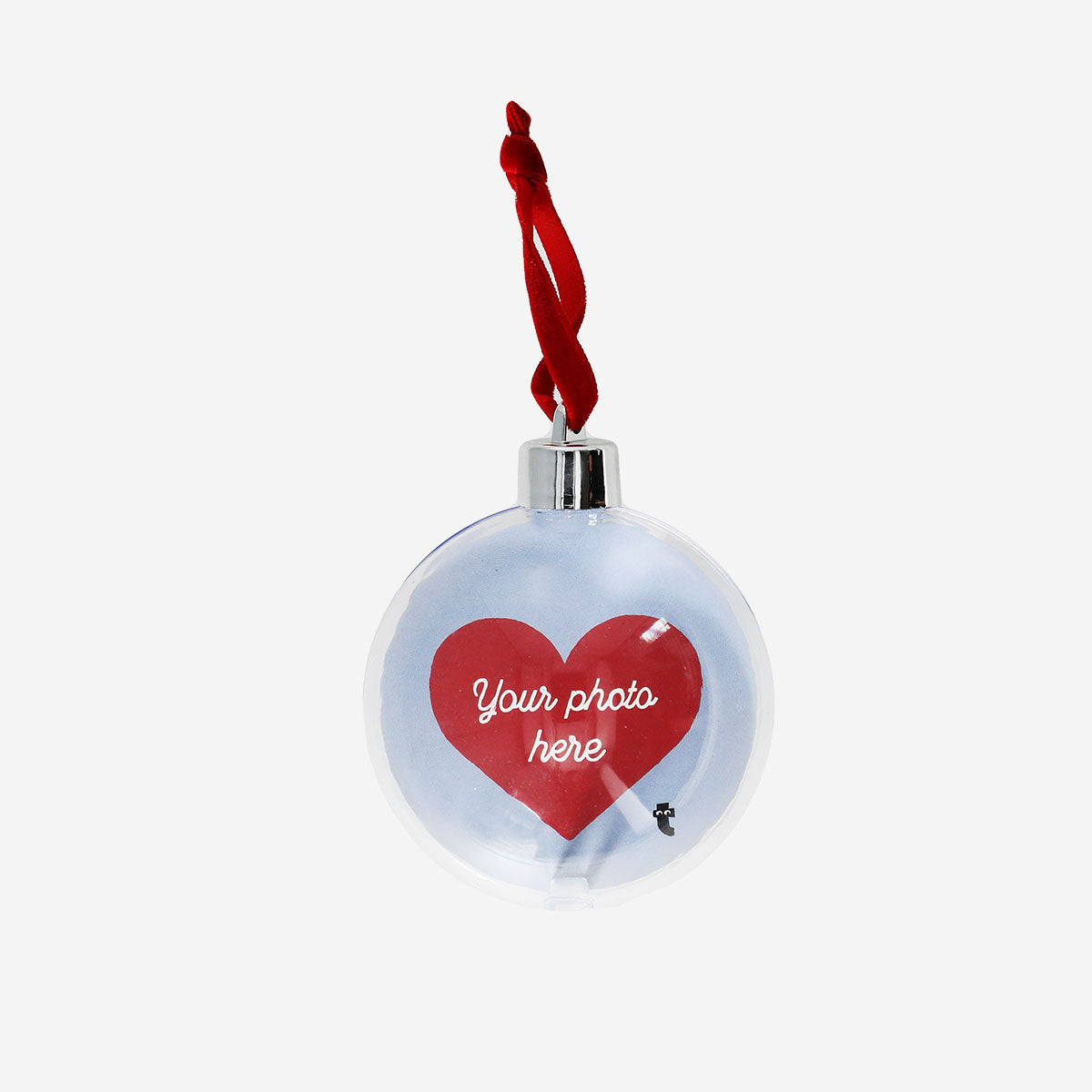 DIY Christmas bauble with photo, Flying Tiger Copenhagen hobby craft ornament, decorated with personal picture for festive decor.