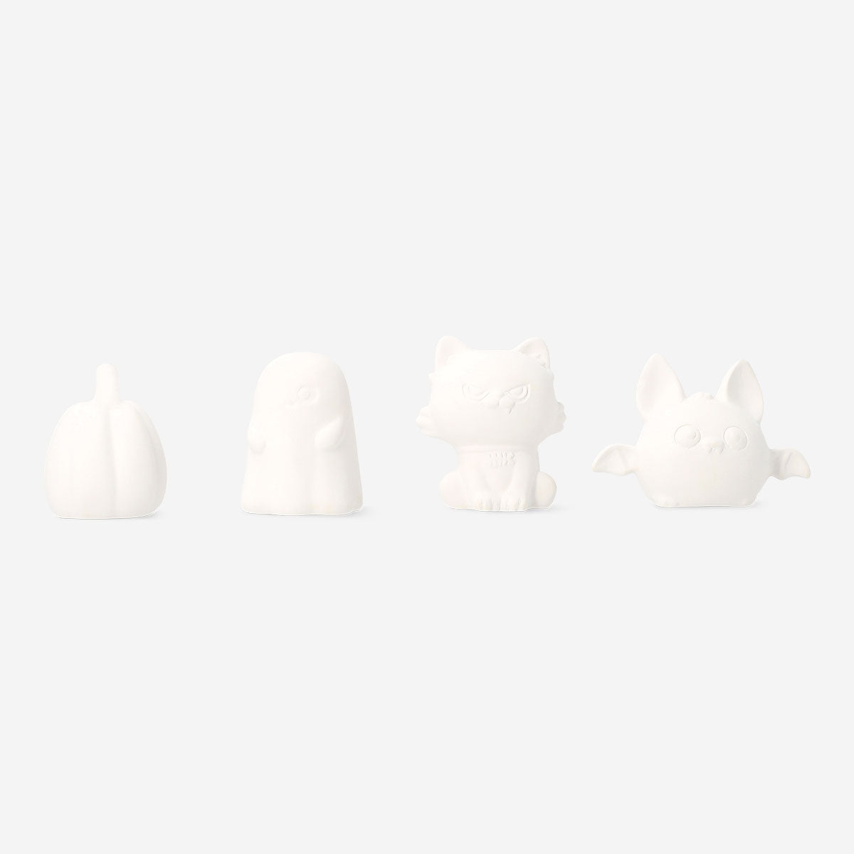 Set of four DIY decorative Halloween figures with paint and brush, hobby craft kit by Flying Tiger Copenhagen