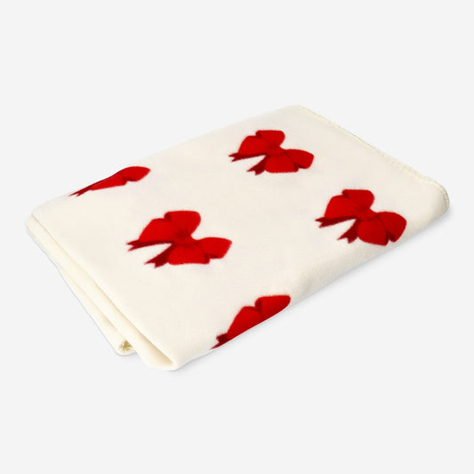 Fleece blanket with bow print