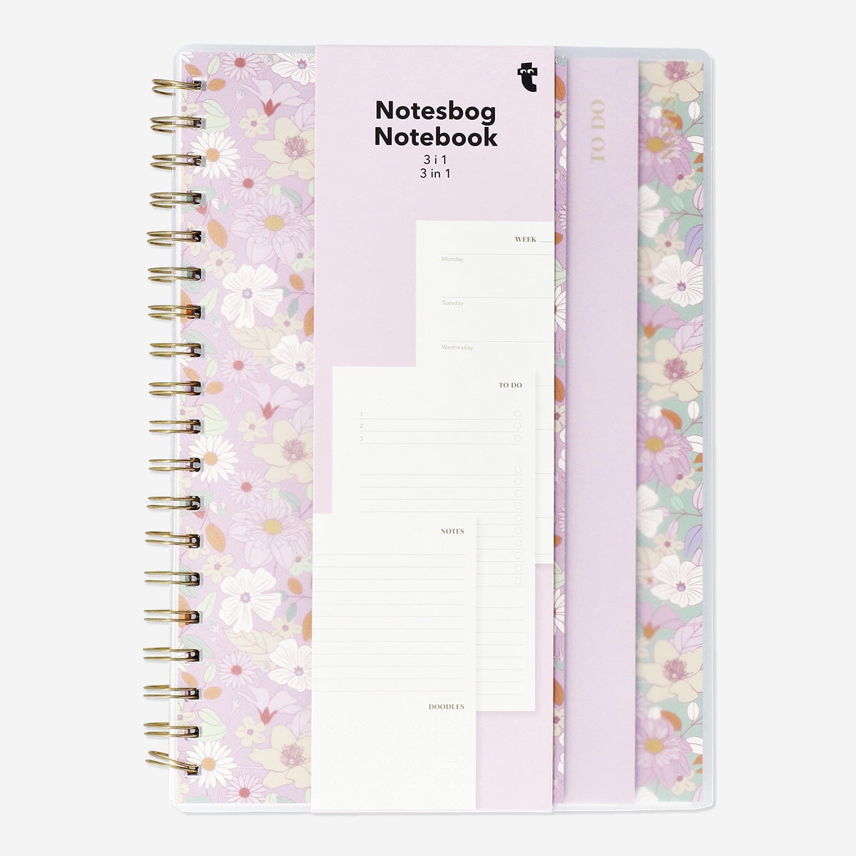 Floral 3-in-1 notebook - English Office Flying Tiger Copenhagen 