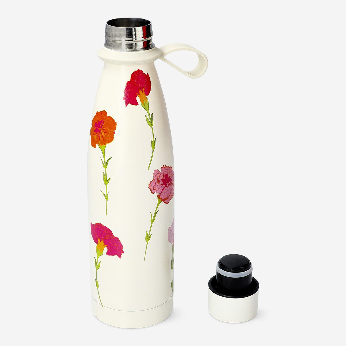 Floral drinking bottle with silicone strap - 480 ml Kitchen Flying Tiger Copenhagen 