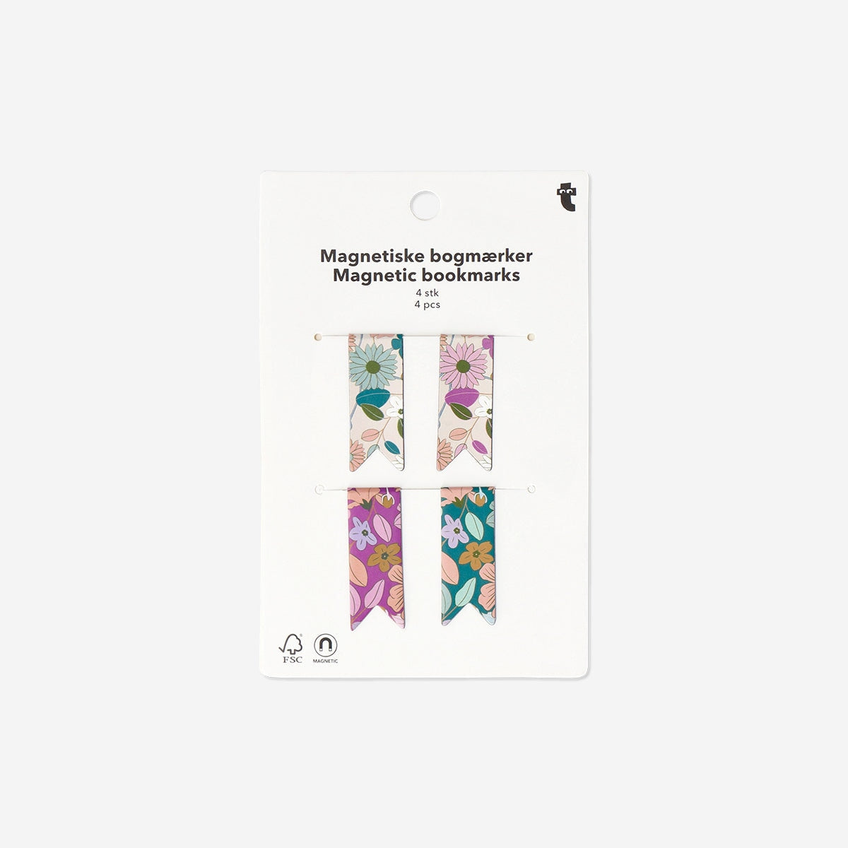 Floral magnetic bookmarks - 4 pcs office Flying Tiger Copenhagen 