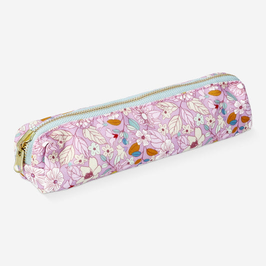 Floral reversible pencil case