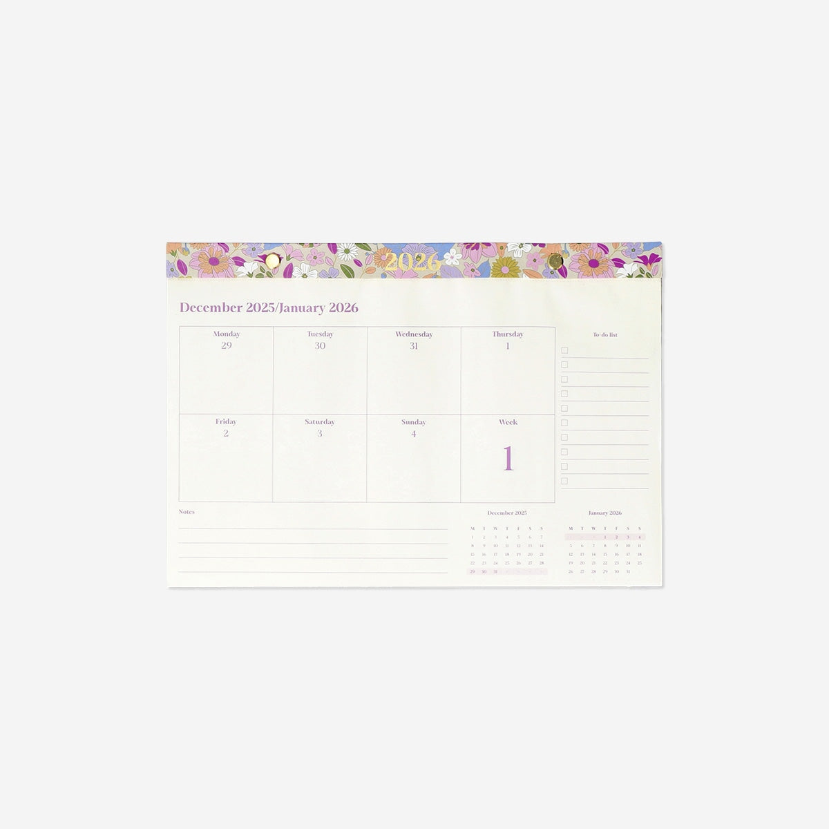 Floral weekly planner - English office Flying Tiger Copenhagen 