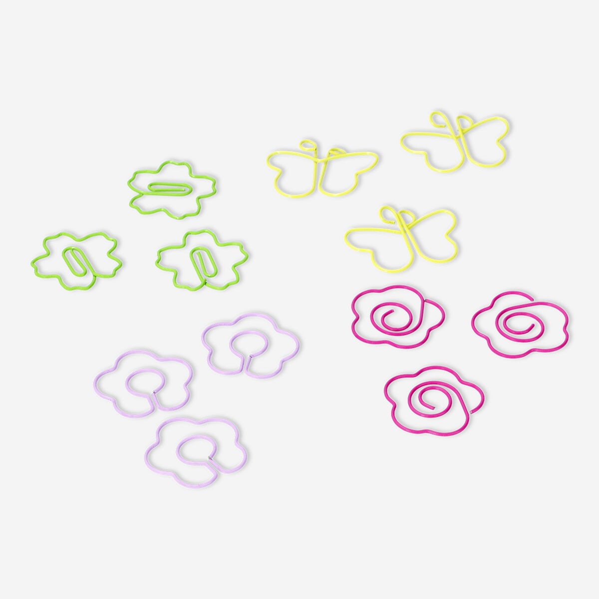 Flower and butterfly paper clips - 12 pcs Office Flying Tiger Copenhagen 