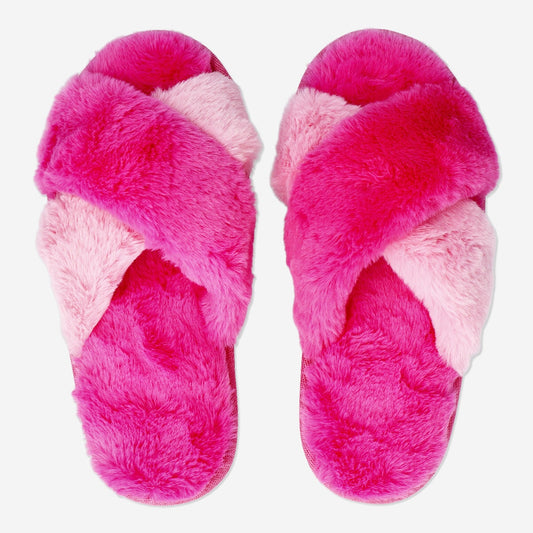 Fluffy Pink Slippers - 37/38