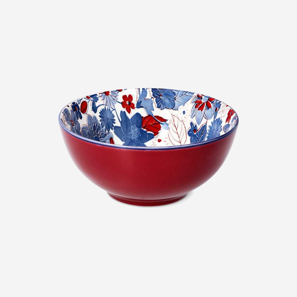 Flying Tiger Copenhagen floral ceramic bowl, 13 cm, with autumn flower design, perfect for kitchen use